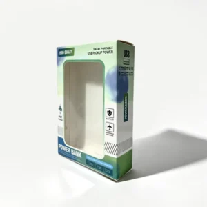 Custom Printed Kraft Paper Window Folding Cardboard Box for Power Banks and Electronic Products