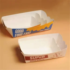 Custom Printed Kraft White Paper Tray, 6oz, 10oz, 13oz, and 23oz, for Hotdogs, Cake, Fast Food, and Chicken Nuggets from Suppliers
