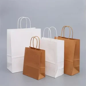 Custom Printed Large Kraft Paper Takeaway Shopping Bags