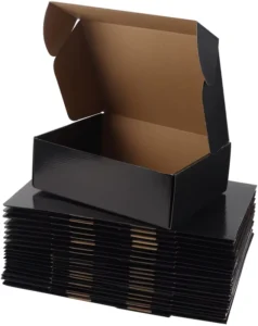 Custom Printed Logo Folding Black Corrugated Cardboard Mailer Box
