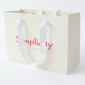 Custom Printed Logo Kraft Paper Bag with Handles for Takeaway and Shopping, White or Brown