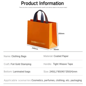 Custom Printed Logo Luxury Retail Boutique Paper Bags Clothes Shoes Packaging Shopping Paper Bag