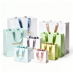Custom Printed Logo Paper Shopping Bags for Clothes and Shoes Packaging