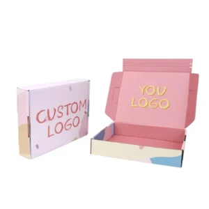 Custom Printed Logo Self-Adhesive Zip-Lock Corrugated Mailer Shipping Boxes with Tear Strips
