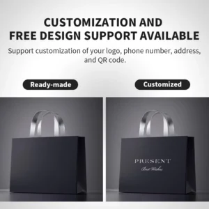 Custom Printed Logo White Card Paper Shopping Bags with Thick Cardboard for Clothing, Shoes, and Retail Shops