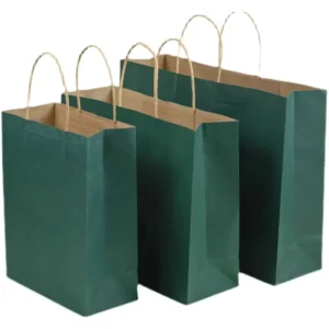 Custom Printed Logo White Kraft Paper Shopping Bag with Handles for Craft Shops and Suppliers