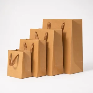 Custom Printed Luxury Durable Recyclable White Kraft Paper Gift Shopping Bags for Small Business
