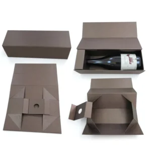 Custom Printed Magnetic Closure Foldable Rigid Wine Gift Box