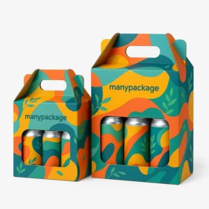 Custom Printed Matte Laminated Cardboard Beer Can Carrier Beverage Box