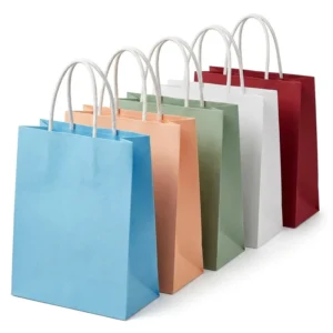 Custom Printed Multicolor Paper Shopping Bag with Handles for Retail Packaging