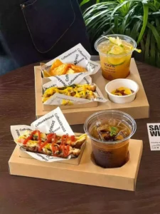 Custom Printed Paper Cake Tray Food Packaging Box