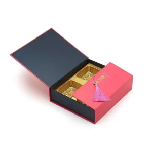 Custom Printed Paper Cardboard Mooncake Gift Box Double Open Door