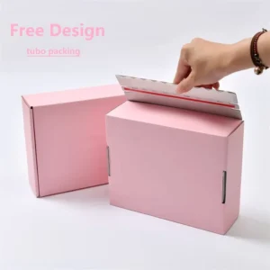 Custom Printed Paper Mailer Gift Box with Tear Strip and Self-Sealing Folding Design