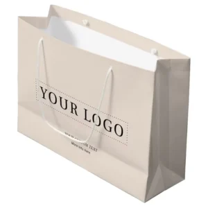 Custom Printed Paper Shopping Bag with Logo for Retail Boutiques
