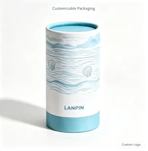 Custom Printed Paper Tube Cylinder Box Eco Friendly Paper Canister For Cosmetic Candle Gift Packaging