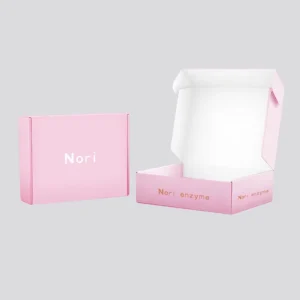 Custom Printed Pink Kraft Corrugated Mailer Boxes for Shoes and Clothing