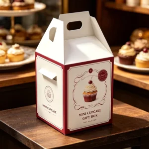Custom Printed Portable Handle Cupcake Paper Box Bakery Cake Dessert Gift Packaging Carton OEM ODM