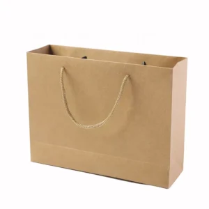 Custom Printed Recyclable Brown Kraft Paper Shopping Bag with Handle for Retail, Gift, and Food Packaging