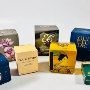 Custom Printed Recyclable Cardboard Gift Boxes for Cosmetics, Skincare, and Scented Candles