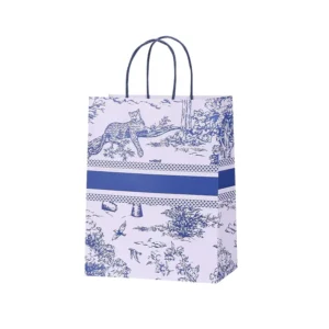 Custom Printed Recyclable Kraft Paper Tote Bag Hand Length Handle for Takeaway Catering Baking Fried Chicken Milk Tea Coffee