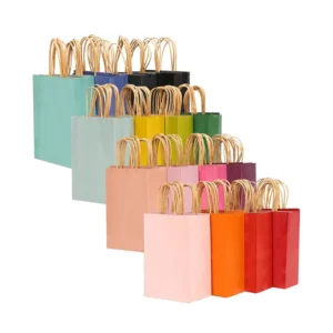Custom Printed Recycled Art Paper Shopping Bag, Black, with Handles