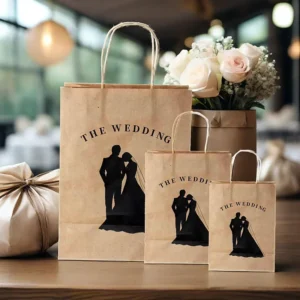 Custom Printed Red Eco-Friendly Paperboard Bags for Restaurant Takeaway, Retail, and Supermarket Packaging