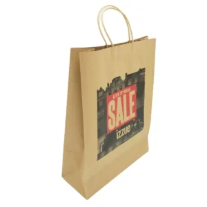 Custom Printed Restaurant Catering Food Paper Bags With Your Own Logo Takeaway Togo Packaging Kraft Paper Bag With Handles
