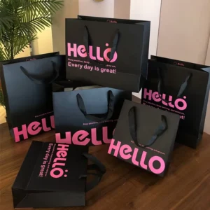 Custom Printed Retail Paper Shopping Bags with Handles for Shoes, Clothing, and Gifts