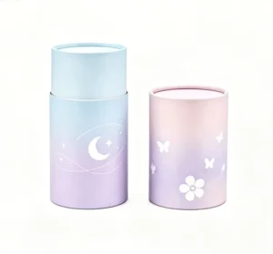 Custom Printed Round Paper Canister Moon Pattern Cylinder Tube Eco Friendly Gift Packaging Jar for Perfume Makeup