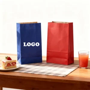 Custom Printed SOS Kraft Paper Food Bag Without Handle for Bread, Cookies, Candy, and Treats