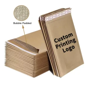 Custom Printed Self Sealing Bubble Lined Cushioned Mailing Bag Compostable Recyclable Brown Kraft Paper Padded Envelopes Mailers