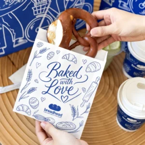 Custom Printed Shape Size Food Grade Grease Proof Kraft Paper Bag PET Plastic Cup Takeaway Package Paper Bag