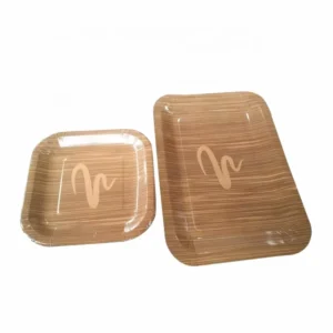 Custom Printed Square Rectangular Disposable Paper Plates And Trays