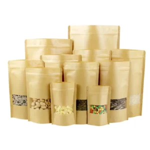 Custom Printed Stand Pouch Bag Zipper Matt Window Moisture Proof BOPP PET AL PE Nuts for Fruit Snacks Packaging Embossing