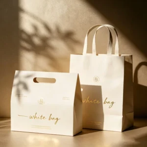 Custom Printed Strong Handle Paper Bag for Dessert Shop Takeaway