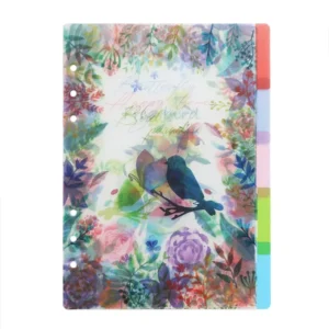 Custom Printed Tab Reversible A5 A6 Paper Index Dividers for 3 Ring Binders Plastic Binder Dividers Planner Divider