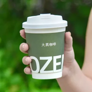 Custom Printed Takeaway Boba Milk Tea Cup 8oz 12oz 16 Oz Cup For Hot Drinks Double Wall Disposable Paper Coffee Cups With Lid