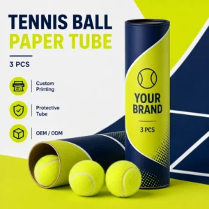 Custom Printed Tennis Tube 3 Pcs Paper Canister Round Tube for Sports Storage