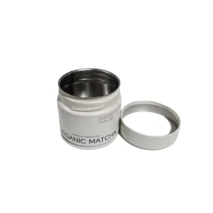 Custom Printed Tin and Paper Tube Packaging with Metal Lid for Matcha Tea Powder, Coffee, Spice, and Food Storage