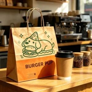 Custom Printed Twisted Handle Kraft Paper Bags for Bakery, Cafe, and Takeaway Food Packaging