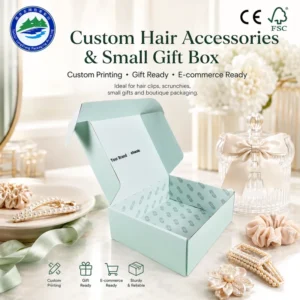 Custom Printed UV-Coated Corrugated Boxes with Sponge Lining for Hair Accessories and Small Gifts