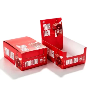 Custom Printed Uv Coating Biodegradable Candy Chocolate Retail Folders Kraft Paper Sponge Lined Display Boxes