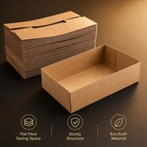 Custom Printed Waterproof Eco-Friendly Kraft Paper Hot Food Takeaway Container for Catering