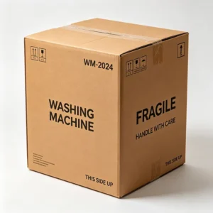 Custom Printed Waterproof Heavy-Duty Corrugated Cardboard Washing Machine Shipping Carton