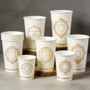 Custom Printed Waterproof Recyclable Single-Layer Disposable Kraft Paper Coffee Cups for Hot Coffee and Tea Food-Grade