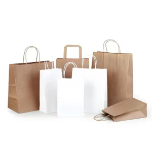 Custom Printed Wedding Gift Shopping Bags, Kraft Paper, Own Logo