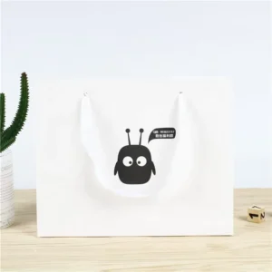 Custom Printed White Card Gift Paper Bags for Advertising and Shopping
