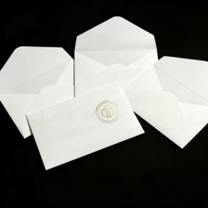 Custom Printed White Paper Envelope Thank You Wedding Invitation Envelopes with Gold Foil logo
