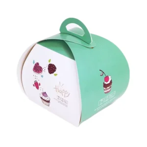 Custom Printing Food Grade Paper Cake Box with Handle