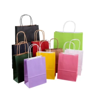 Custom Printing Friendly Recycle Takeaway Kraft Paper Bag with Handle
